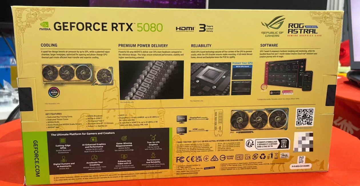 ASUS ROG ASTRAL  5080 16GB OC Edition GOLD