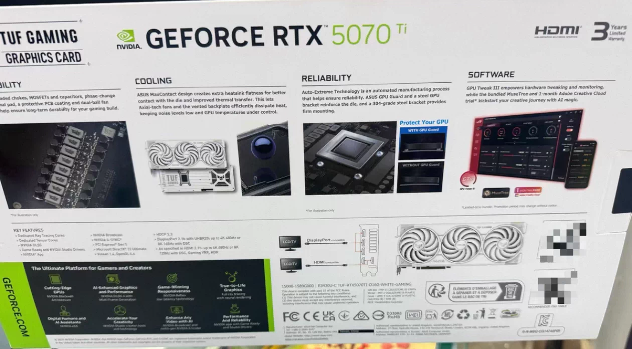 ASUS TUF Gaming  5070 Ti 16GB White OC Edition