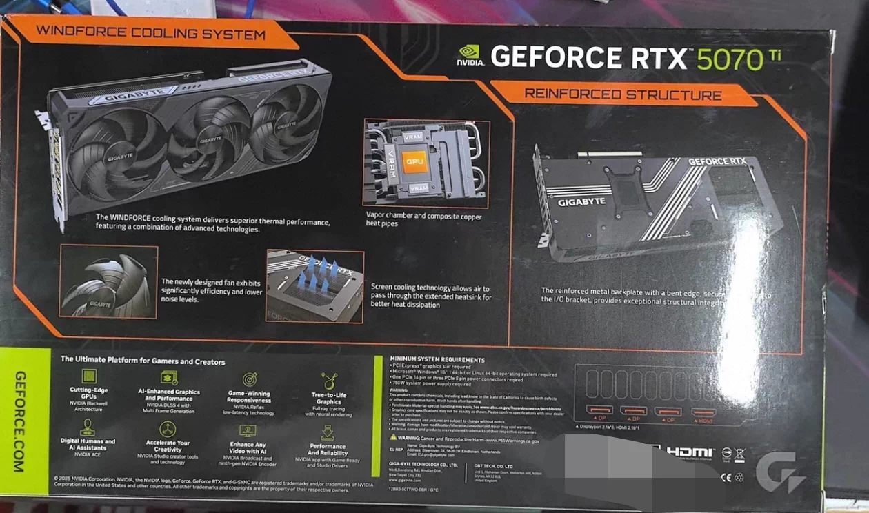 GIGABYTE 5070 Ti WINDFORCE OC 16G